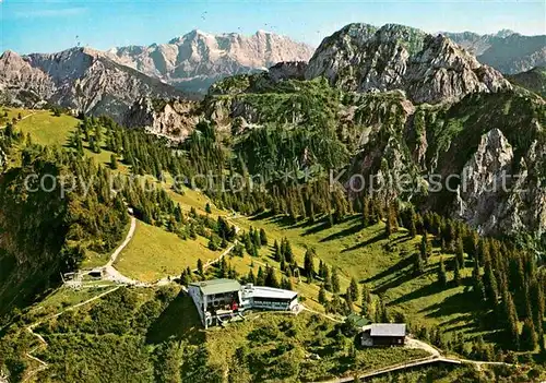 AK / Ansichtskarte Schwangau Tegelbergbahn Schwangau Fuessen Bergstation Zugspitze Straussberg Fliegeraufnahme Kat. Schwangau