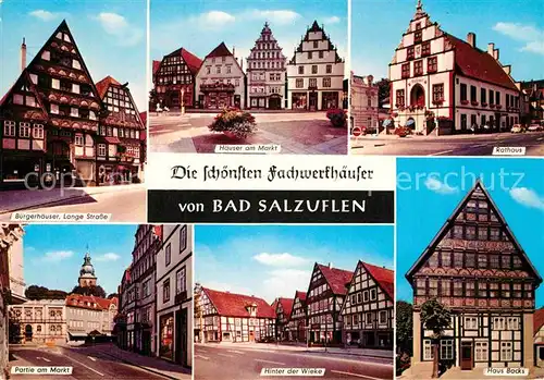 AK / Ansichtskarte Bad Salzuflen Markt Rathaus Haus Bocks Hinter der Wieke  Lange Strasse Kat. Bad Salzuflen