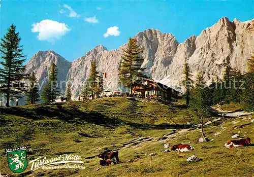 AK / Ansichtskarte Tuerlwandhuette mit Dachstein Gruppe Kat. Ramsau am Dachstein