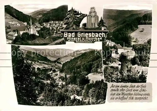 AK / Ansichtskarte Bad Griesbach Schwarzwald  Kirche Panorama Gedicht Haus Schrempp Kat. Bad Peterstal Griesbach