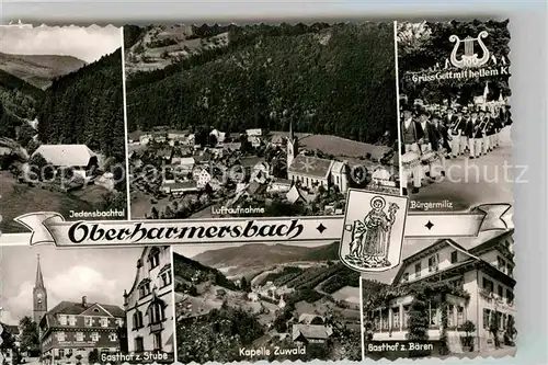 AK / Ansichtskarte Oberharmersbach Jedensbachtal Buergermiliz Gasthof zur Stube zum Baeren Kapelle Zuwald  Kat. Oberharmersbach