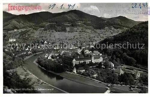 AK / Ansichtskarte Wolfach Panorama Stempel auf AK freigegeben Kat. Wolfach Schwarzwald