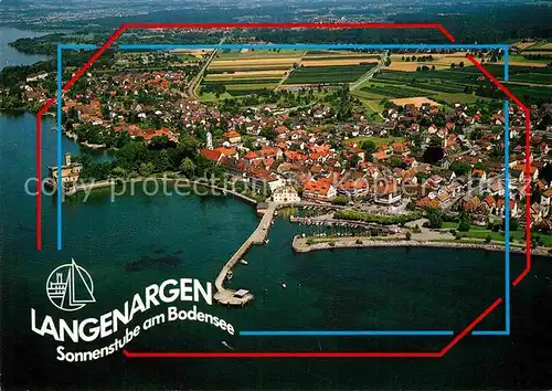 AK / Ansichtskarte Langenargen Bodensee Hafen Fliegeraufnahme Kat. Langenargen