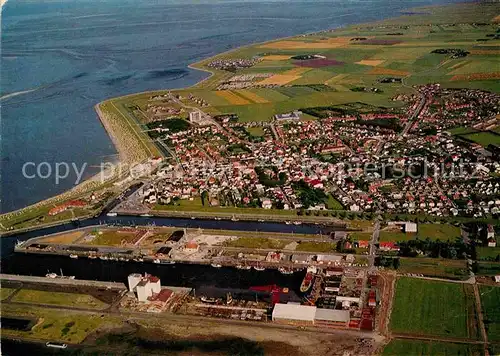 AK / Ansichtskarte Buesum Nordseebad Hafen Fliegeraufnahme Kat. Buesum