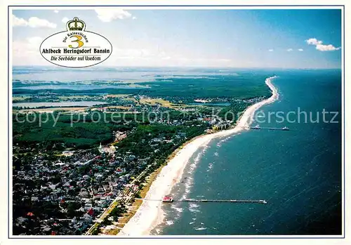 AK / Ansichtskarte Ahlbeck Ostseebad Heringsdorf und Basin Fliegeraufnahme Kat. Heringsdorf Insel Usedom