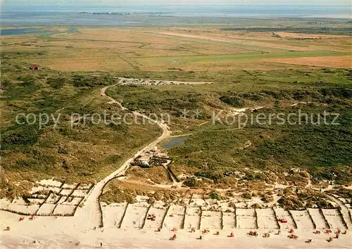 AK / Ansichtskarte Borkum Nordseebad Luftaufnahme FKK Strandgebiet Oase Kat. Borkum