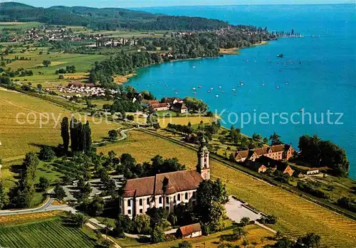 AK / Ansichtskarte Birnau Bodensee Basilika Fliegeraufnahme Kat. Uhldingen Muehlhofen