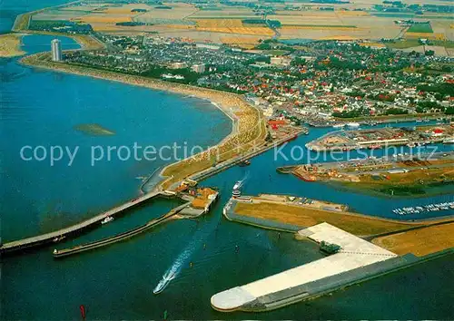 AK / Ansichtskarte Buesum Nordseebad Fliegeraufnahme Neue Schleuse Kat. Buesum