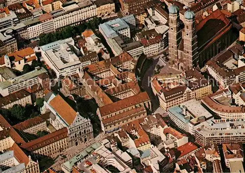 AK / Ansichtskarte Muenchen Fliegeraufnahme Frauenkirche Michaelskirche Kat. Muenchen