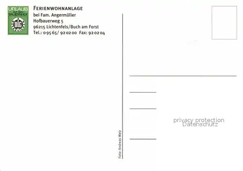 AK / Ansichtskarte Buch Forst Ferienwohnanlage Familie Angermueller Kat. Lichtenfels