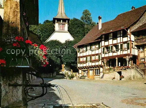 AK / Ansichtskarte Laupen BE Fachwerkhaeuser Kirche Kat. Laupen BE