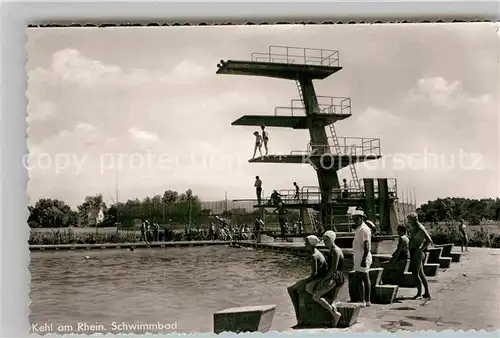 AK / Ansichtskarte Kehl Rhein Schwimmbad mit Sprungturm Kat. Kehl