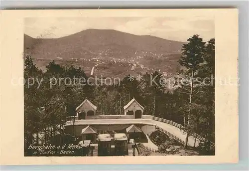 AK / Ansichtskarte Baden Baden Bergbahn auf den Merkur Kat. Baden Baden