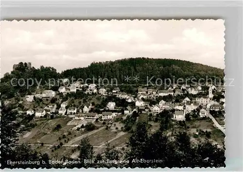 AK / Ansichtskarte Ebersteinburg Blick zur Burgruine Alt Eberstein Kat. Baden Baden