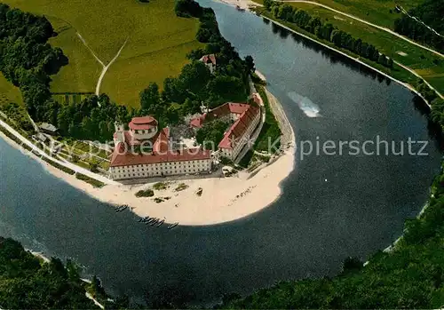 AK / Ansichtskarte Weltenburg Kelheim Fliegeraufnahme Kloster Weltenburg mit Donauschleife Kat. Kelheim