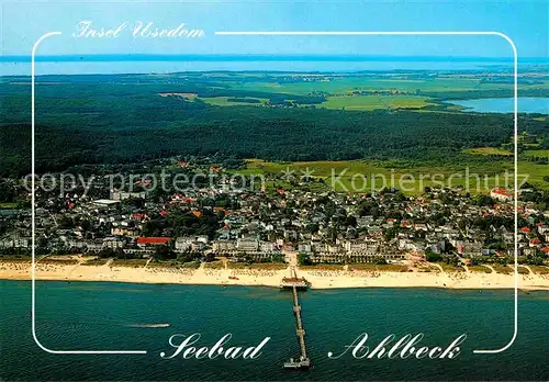 AK / Ansichtskarte Ahlbeck Ostseebad Fliegeraufnahme Haff Insel Usedom  Kat. Heringsdorf Insel Usedom