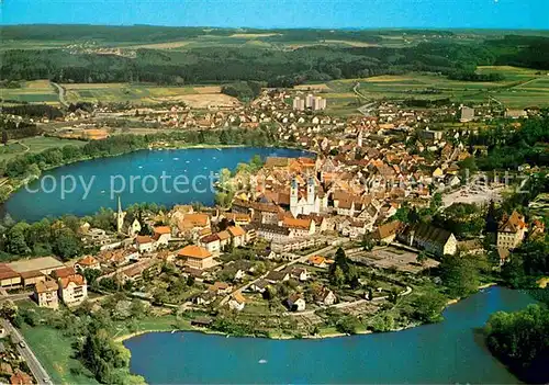 AK / Ansichtskarte Waldsee Bad Fliegeraufnahme Kirche Kat. Bad Waldsee