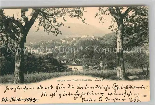 AK / Ansichtskarte Baden Baden Teilansicht  Kat. Baden Baden