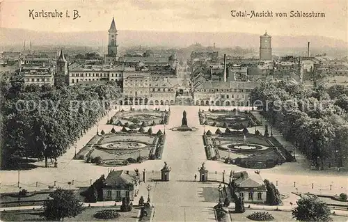 AK / Ansichtskarte Karlsruhe Baden Panorama Schlossturm 