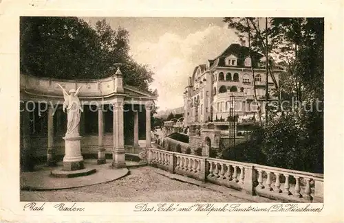 AK / Ansichtskarte Baden Baden Echo Waldpark Sanatorium  Kat. Baden Baden