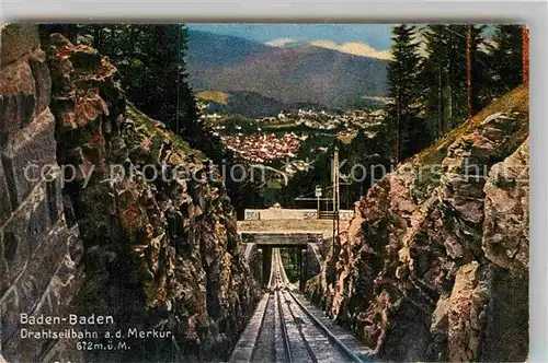 AK / Ansichtskarte Baden Baden Drahtseilbahn Merkur Panorama Kat. Baden Baden