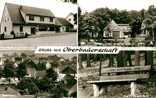 AK / Ansichtskarte Oberbauerschaft Buende Westfalen Geschaeftshaus Elmertenbrink August Hoffmann Bank Kat. Huellhorst