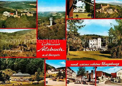 AK / Ansichtskarte Alsbach Bergstrasse und Umgebung Burgen Schloesser Park Sanatorium Aussichtsturm Kat. Alsbach Haehnlein