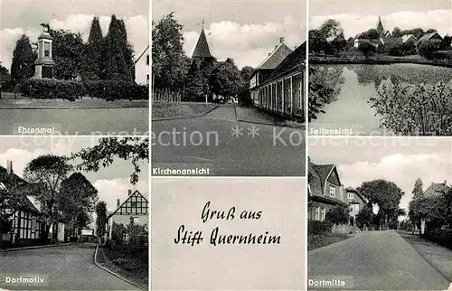 AK / Ansichtskarte Stift Quernheim Ehrenmal Kirche Dorfmotiv Panorama Kat. Kirchlengern