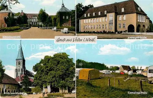 AK / Ansichtskarte Velen Schloss Amtsgebaeude Campingplatz Kirche Kat. Velen