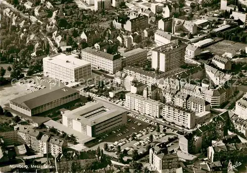 AK / Ansichtskarte Nuernberg Fliegeraufnahme Messehallen Kat. Nuernberg