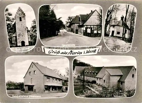 AK / Ansichtskarte Darup Kirche Kapelle Volksschule Geschaeftshaus Uckelmann Kat. Nottuln