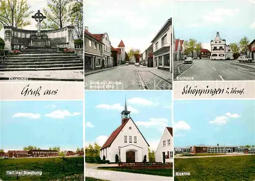 AK / Ansichtskarte Schoeppingen Ehrenmal Rathaus Kirchen Kasino Kat. Schoeppingen