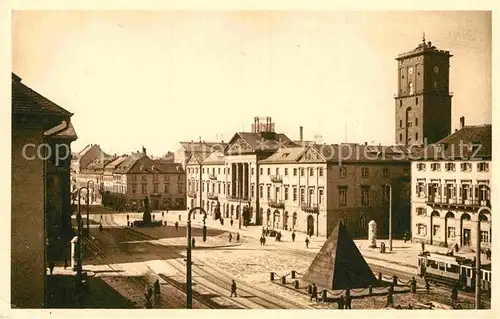 AK / Ansichtskarte Karlsruhe Baden Marktplatz Pyramide Rathaus