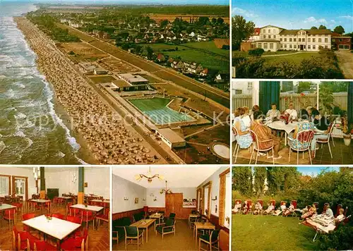 AK / Ansichtskarte Dahme Ostseebad Fliegeraufnahme Strand DRK Muettergenesungsheim Teilansichten Kat. Dahme