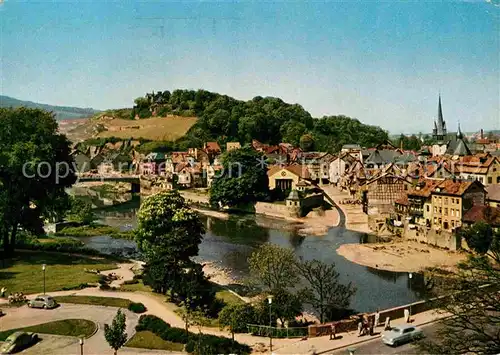 AK / Ansichtskarte Bad Kreuznach Stadtbild mit Nahe Bruecke Kat. Bad Kreuznach