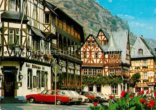 AK / Ansichtskarte Bacharach Rhein Alte Fachwerkhaeuser am Marktplatz Kat. Bacharach