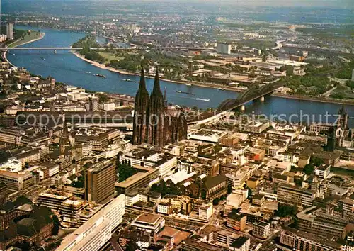 AK / Ansichtskarte Koeln Rhein Fliegeraufnahme Dom  Kat. Koeln