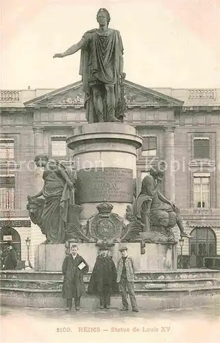 AK / Ansichtskarte Reims Champagne Ardenne Statue de Louis XV Denkmal Kat. Reims