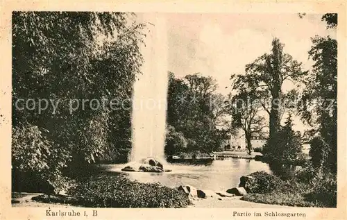 AK / Ansichtskarte Karlsruhe Baden Schlossgarten