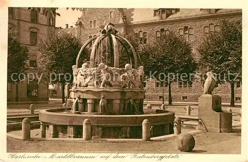 AK / Ansichtskarte Karlsruhe Baden Marktbrunnen Gutenbergplatz