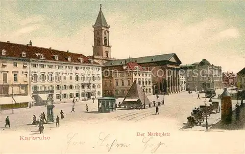 AK / Ansichtskarte Karlsruhe Baden Marktplatz Pyramide