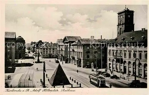 AK / Ansichtskarte Karlsruhe Baden Adolf Hitler Platz Rathaus