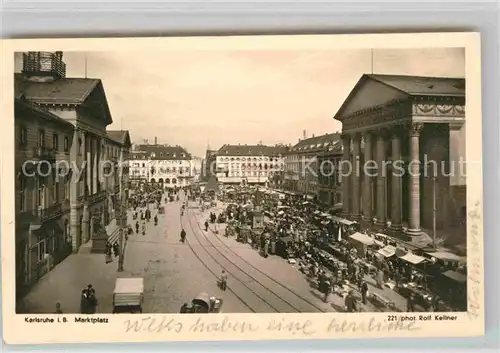 AK / Ansichtskarte Karlsruhe Baden Marktplatz