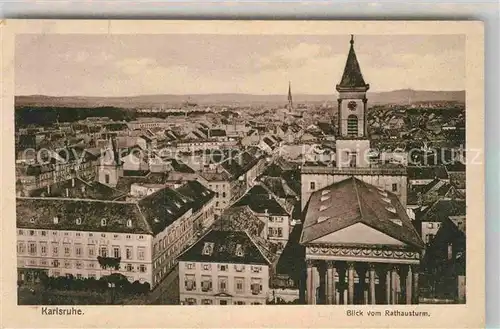 AK / Ansichtskarte Karlsruhe Baden Blick vom Rathausturm