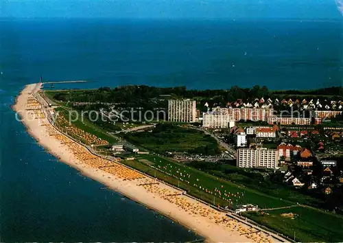 AK / Ansichtskarte Cuxhaven Doese Nordseebad Fliegeraufnahme Strand Nordfeld 