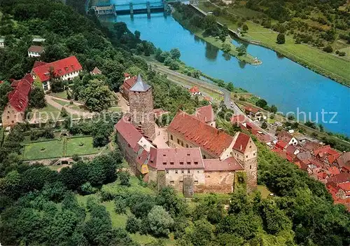 AK / Ansichtskarte Rothenfels Unterfranken Fliegeraufnahme Burg mit Main Kat. Rothenfels