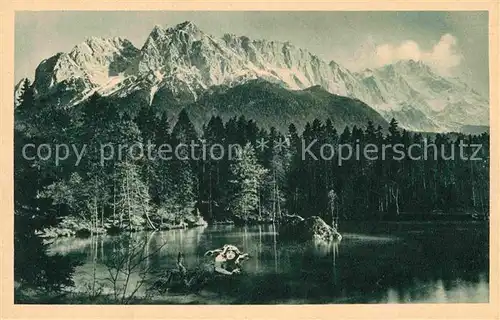 AK / Ansichtskarte Badersee Die Nixe im See Alpen Kat. Grainau