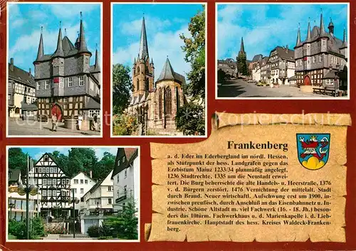 AK / Ansichtskarte Frankenberg Eder Rathaus Liebfrauenkirche Obermarkt  Kat. Frankenberg (Eder)