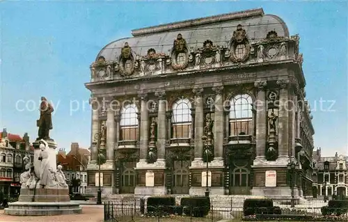 AK / Ansichtskarte Calais Theatre et la Statue de Jacquard Kat. Calais