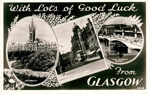 AK / Ansichtskarte Glasgow University Argyle Street King George V Bridge Kat. Glasgow City